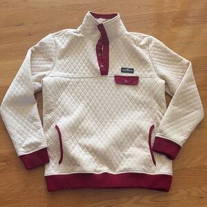 Simply Southern Cream and Burgundy Quilted Sweatshirt